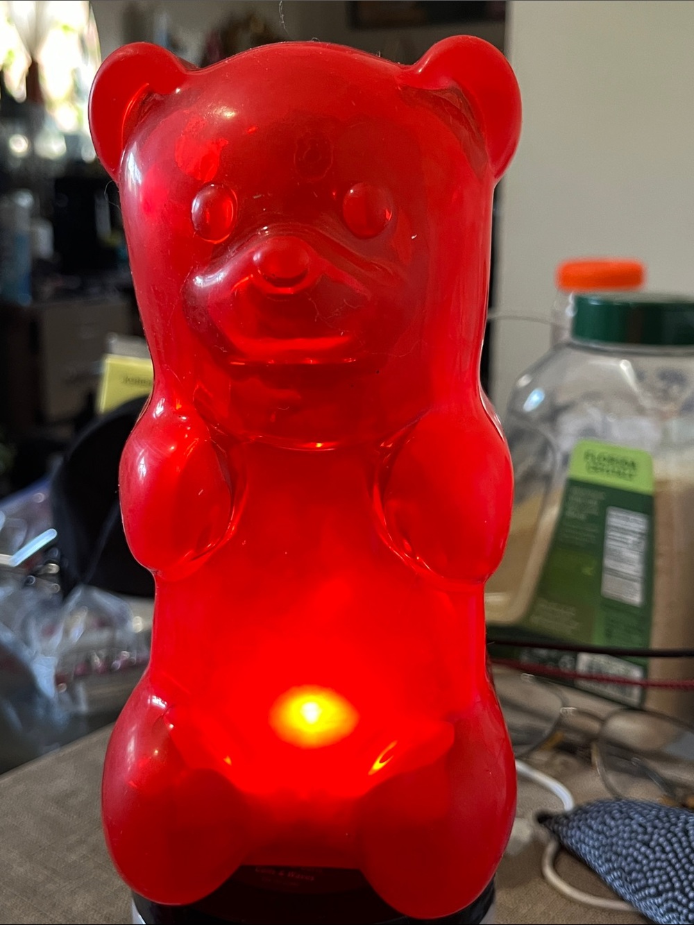Red Gummy Bear LED Lantern - Playful Home Accent